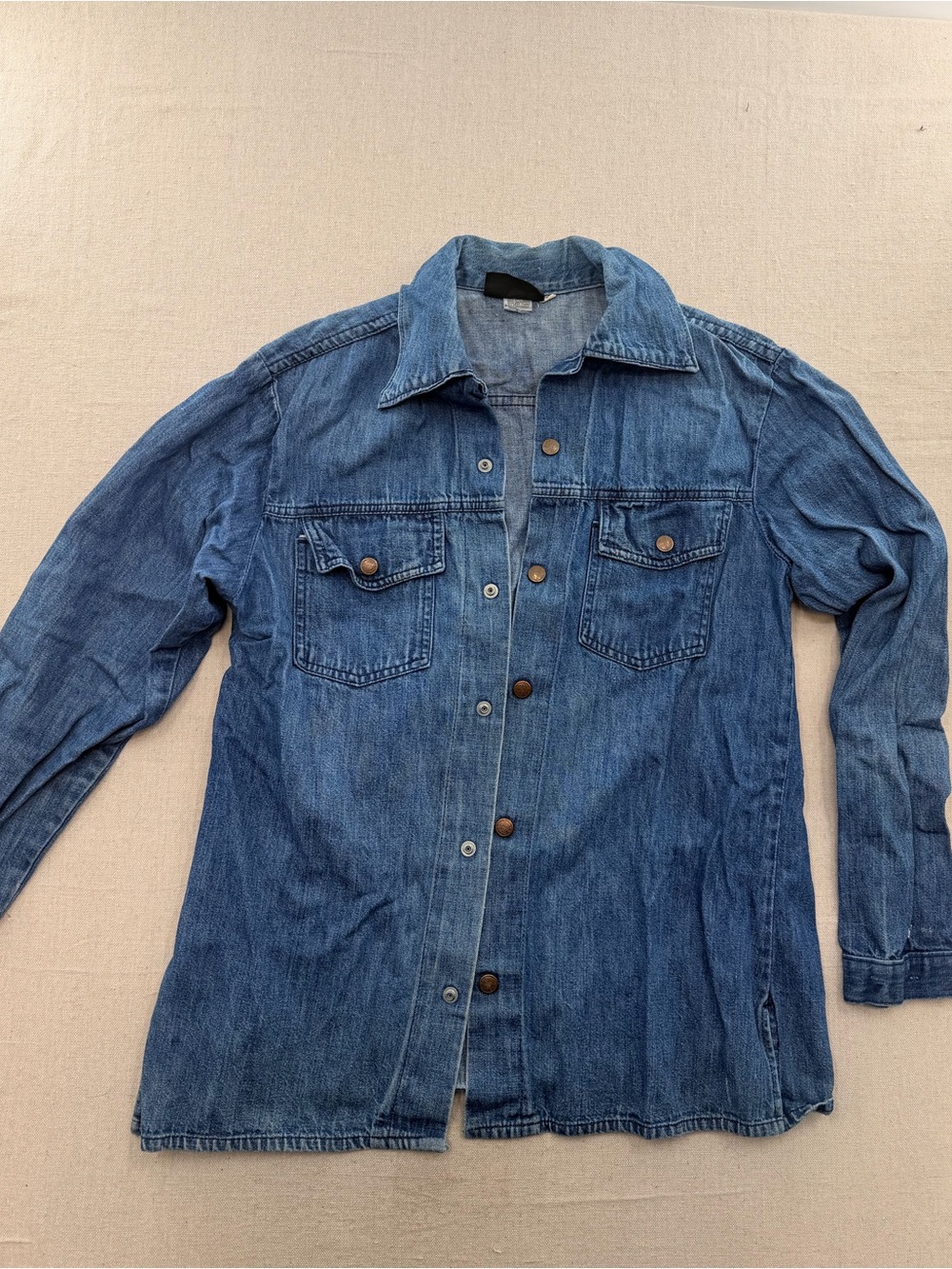 Vintage 80’s Style Jean  Button Down Top